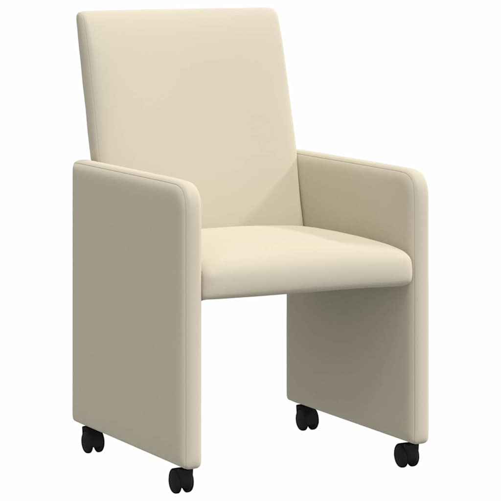 Blagovačke stolice s kotačima 2 pcs Krema 57 x 66 x 94 cm