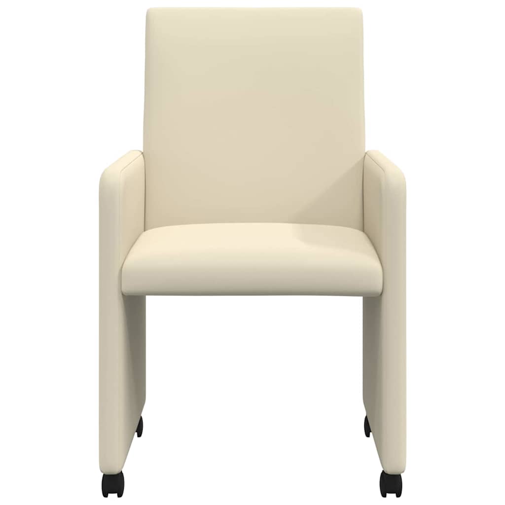 Blagovačke stolice s kotačima 2 pcs Krema 57 x 66 x 94 cm