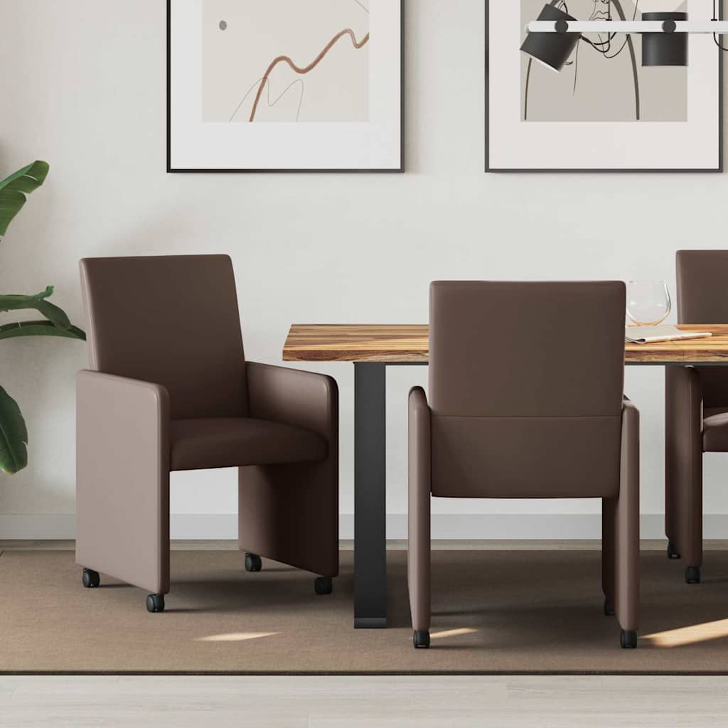 Blagovačke stolice s kotačima 2 pcs Smeđa 57 x 66 x 94 cm
