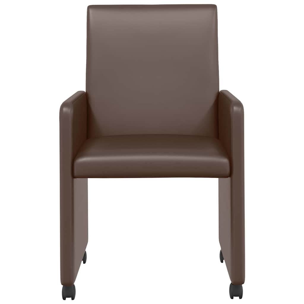 Blagovačke stolice s kotačima 2 pcs Smeđa 57 x 66 x 94 cm