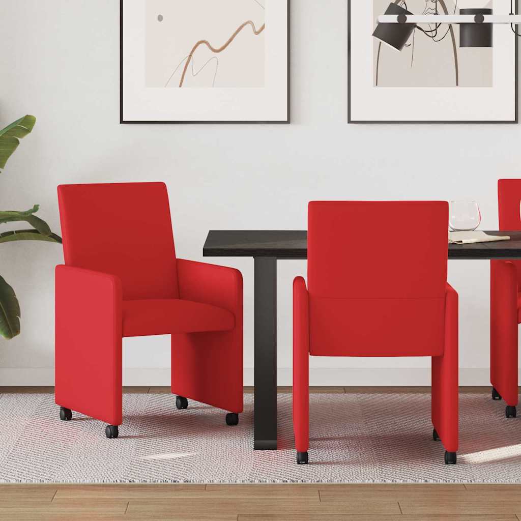 Blagovačke stolice s kotačima 2 pcs Crvena 57 x 66 x 94 cm