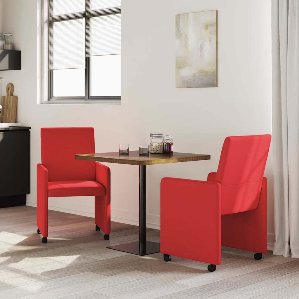 Blagovačke stolice s kotačima 2 pcs Crvena 57 x 66 x 94 cm