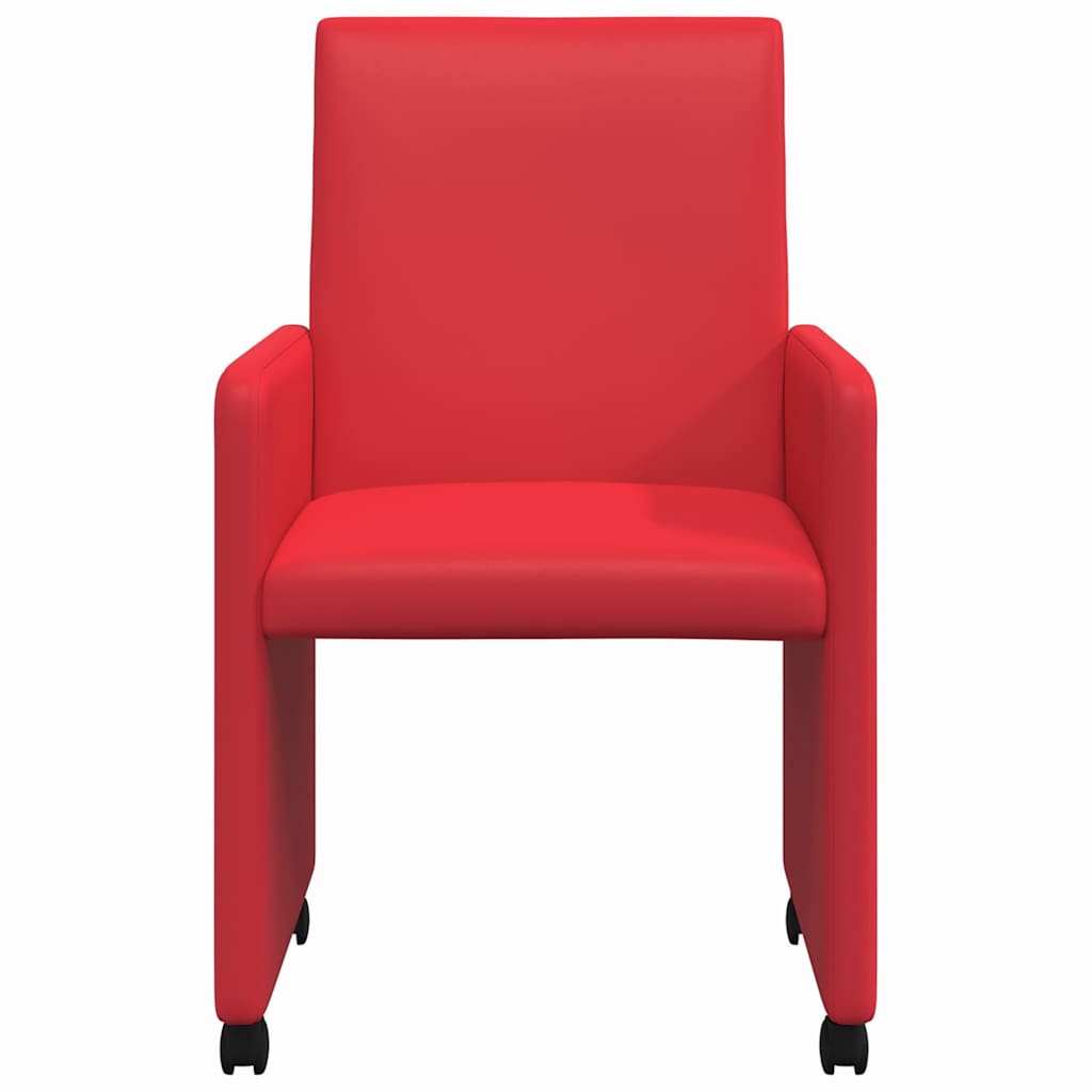 Blagovačke stolice s kotačima 2 pcs Crvena 57 x 66 x 94 cm