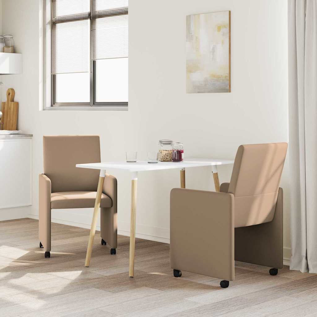 Blagovačke stolice s kotačima s kotačima 2 pcs Boja cappuccina