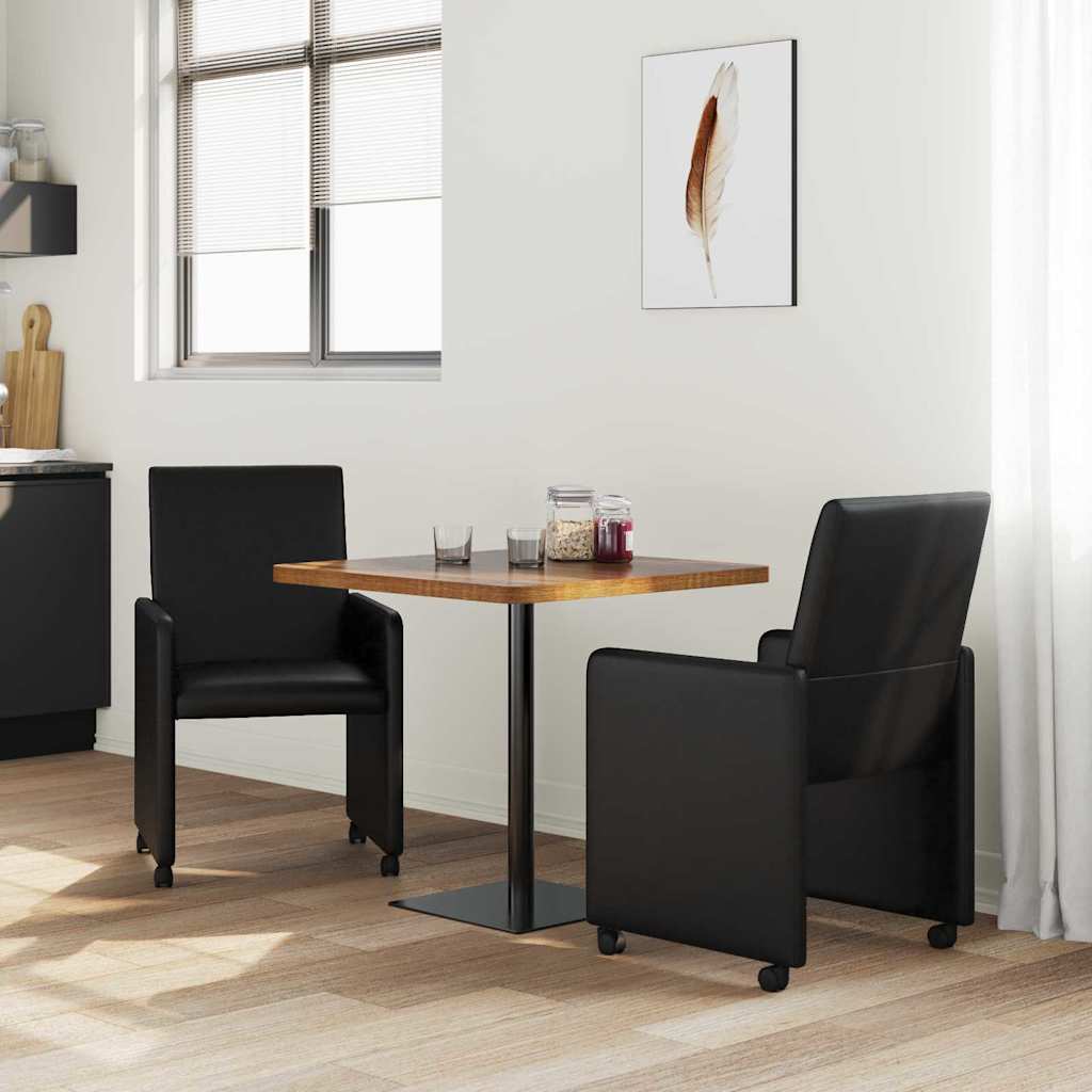 Blagovačke stolice s kotačima 2 pcs Crna 57 x 66 x 94 cm