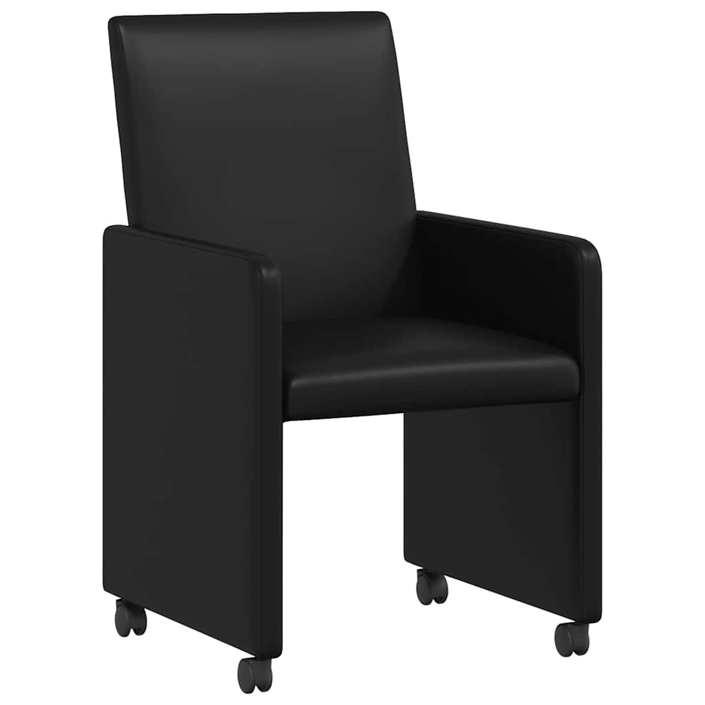 Blagovačke stolice s kotačima 2 pcs Crna 57 x 66 x 94 cm