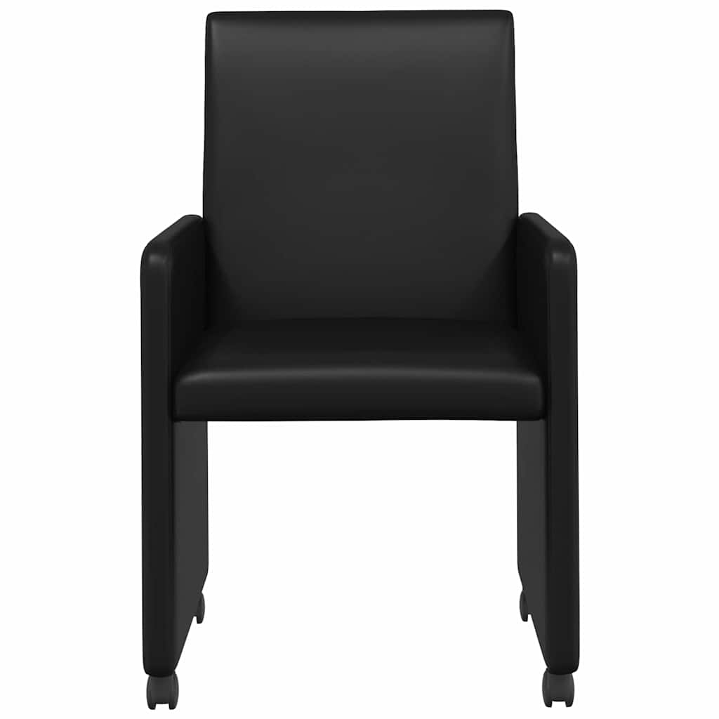 Blagovačke stolice s kotačima 2 pcs Crna 57 x 66 x 94 cm