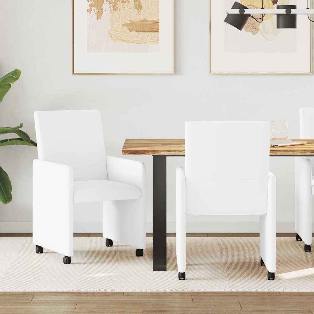 Blagovačke stolice s kotačima 2 pcs Bijelo 57 x 66 x 94 cm