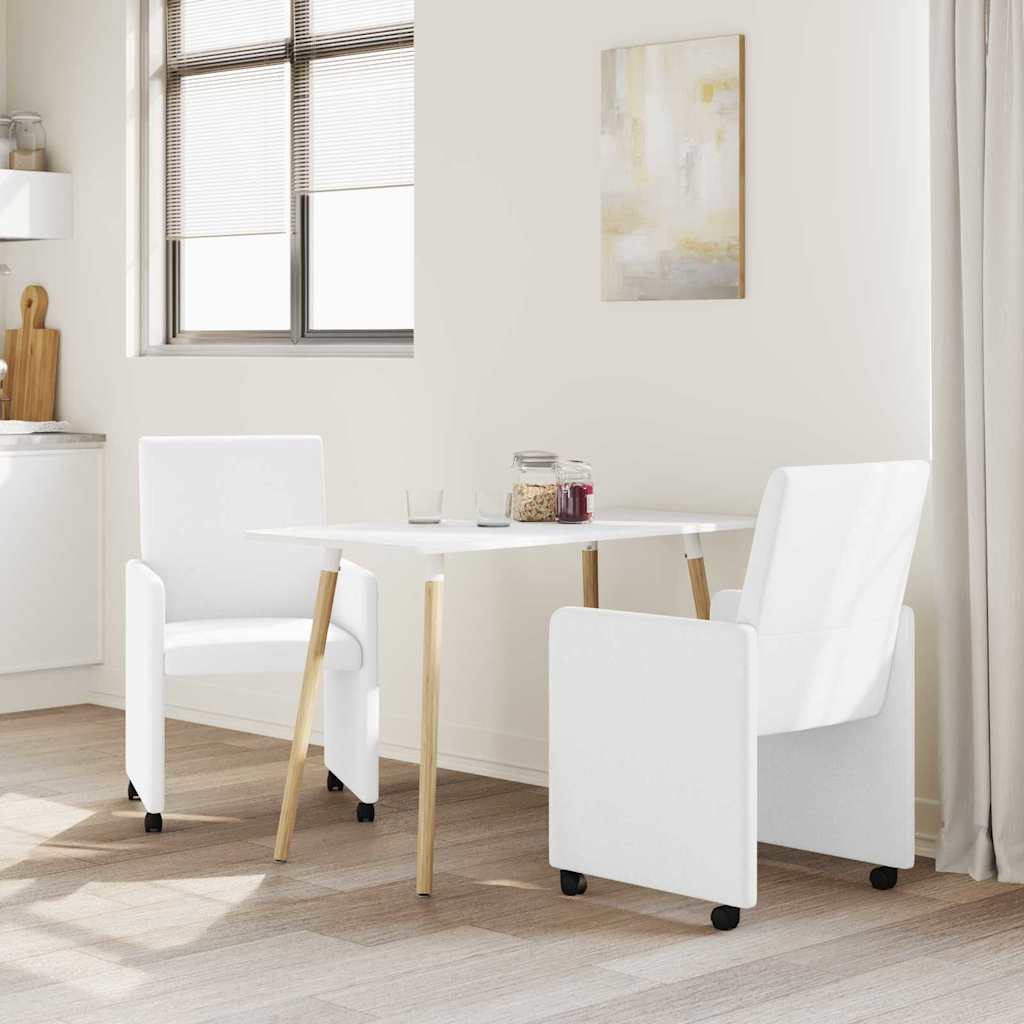 Blagovačke stolice s kotačima 2 pcs Bijelo 57 x 66 x 94 cm