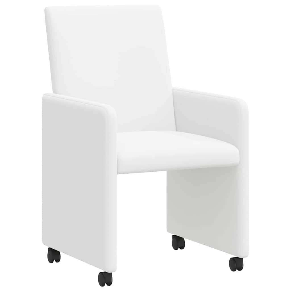 Blagovačke stolice s kotačima 2 pcs Bijelo 57 x 66 x 94 cm
