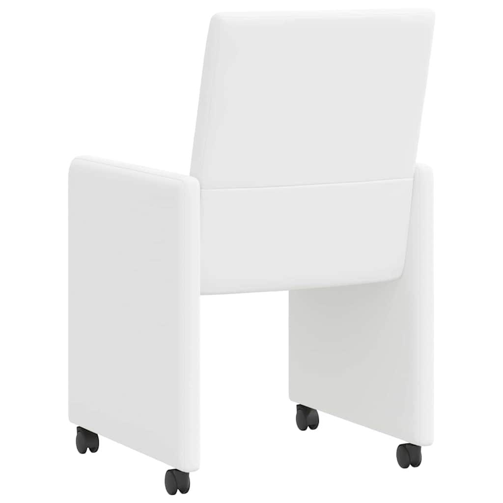 Blagovačke stolice s kotačima 2 pcs Bijelo 57 x 66 x 94 cm