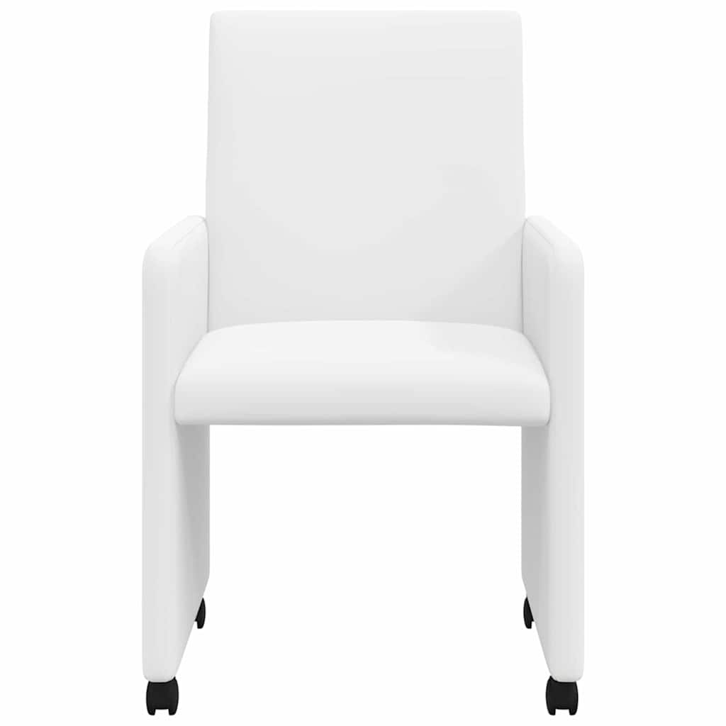 Blagovačke stolice s kotačima 2 pcs Bijelo 57 x 66 x 94 cm