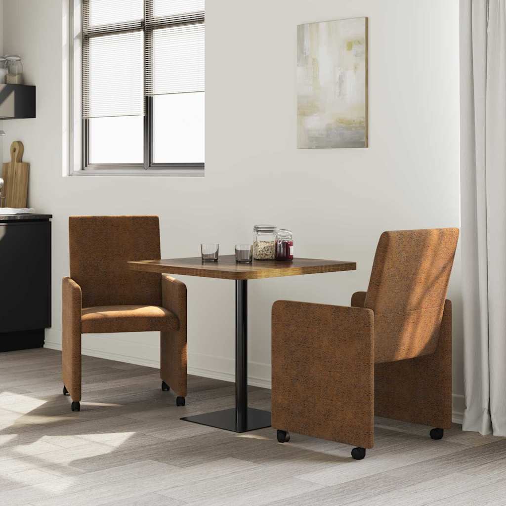Blagovačke stolice s kotačima 2 pcs Smeđa 57 x 66 x 94 cm
