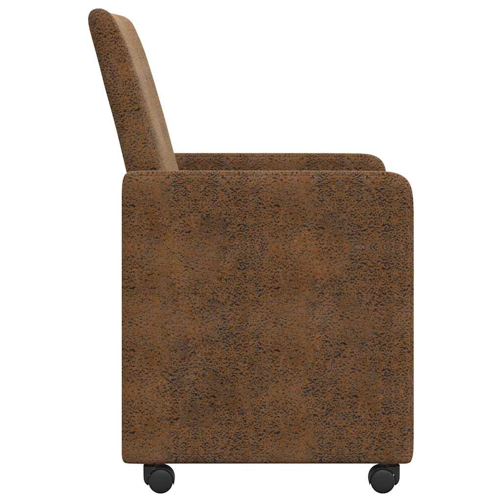 Blagovačke stolice s kotačima 2 pcs Smeđa 57 x 66 x 94 cm