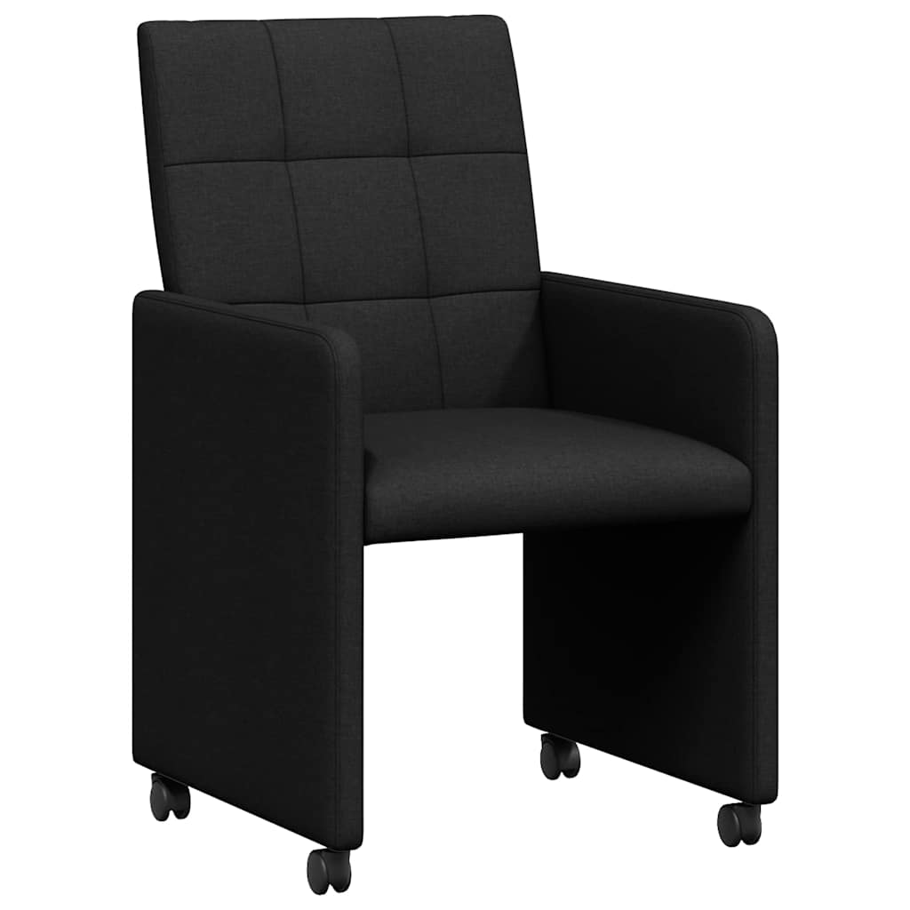Blagovačke stolice s kotačima 2 pcs Crna 58 x 65 x 94 cm