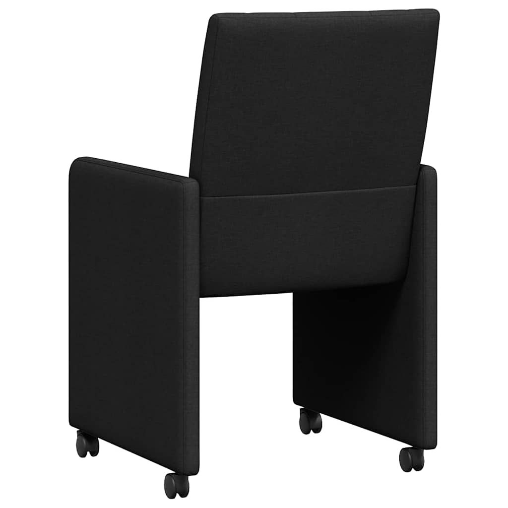 Blagovačke stolice s kotačima 2 pcs Crna 58 x 65 x 94 cm
