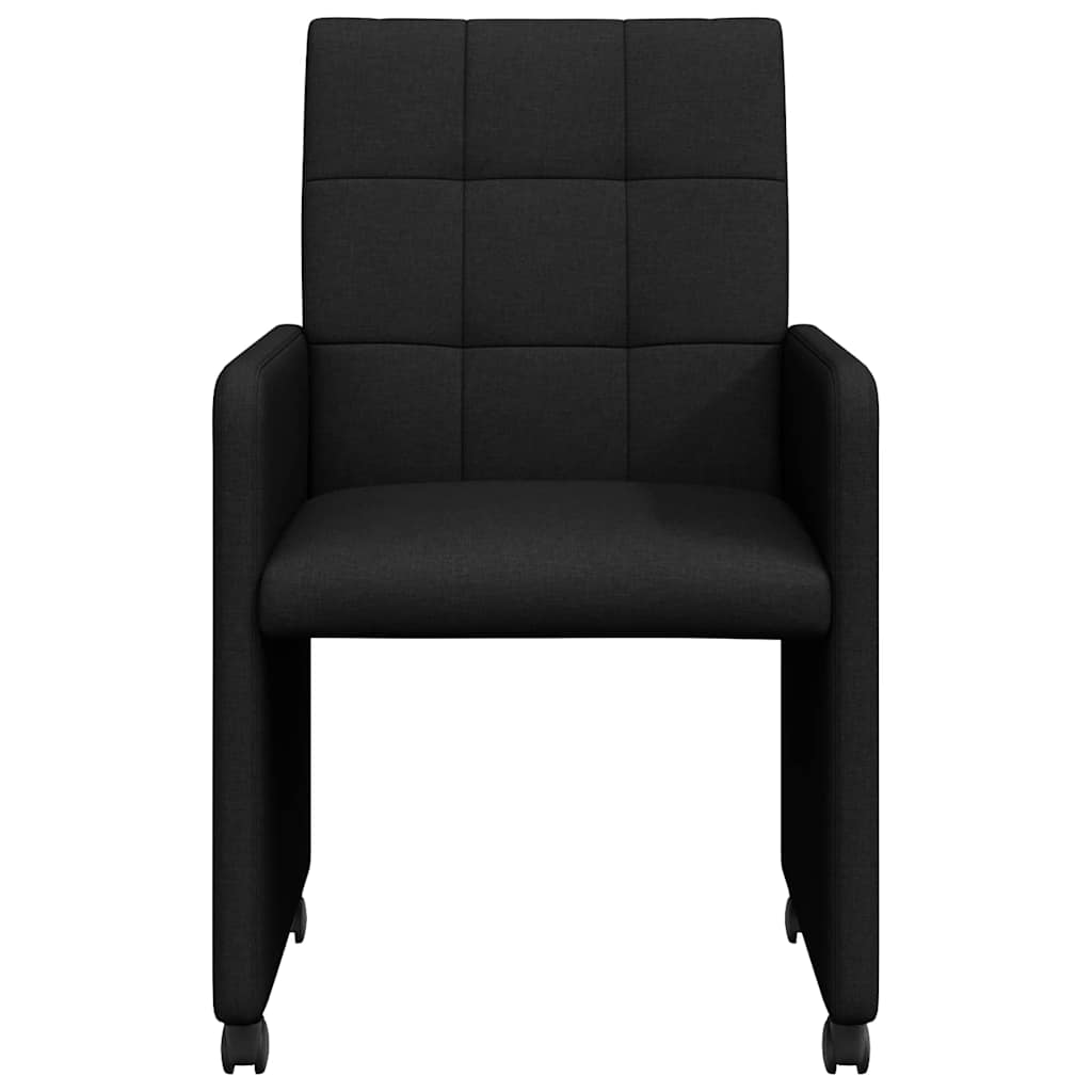 Blagovačke stolice s kotačima 2 pcs Crna 58 x 65 x 94 cm