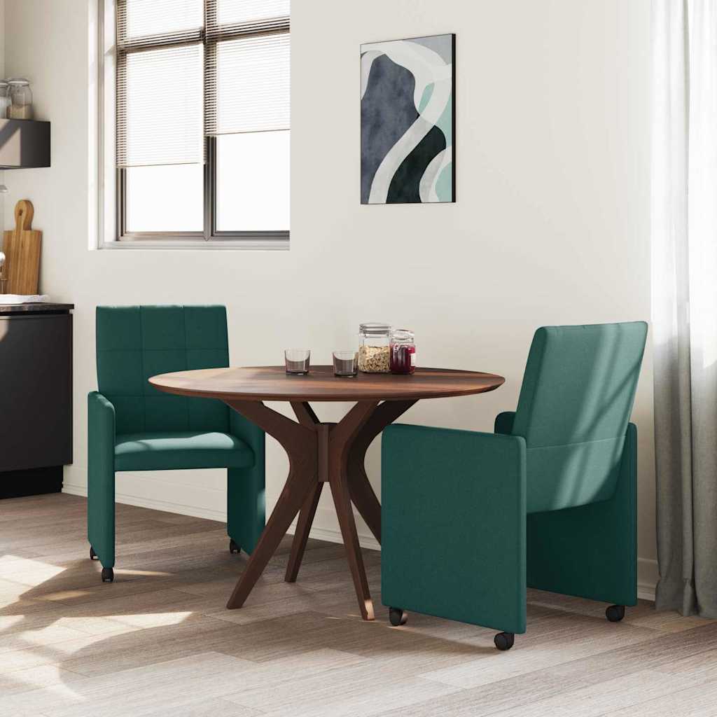 Blagovačke stolice s kotačima 2 pcs Tamnozelena 58 x 65 x 94 cm