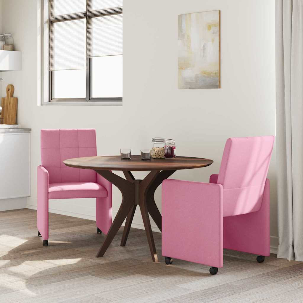 Blagovačke stolice s kotačima 2 pcs Ružičasta 58 x 65 x 94 cm