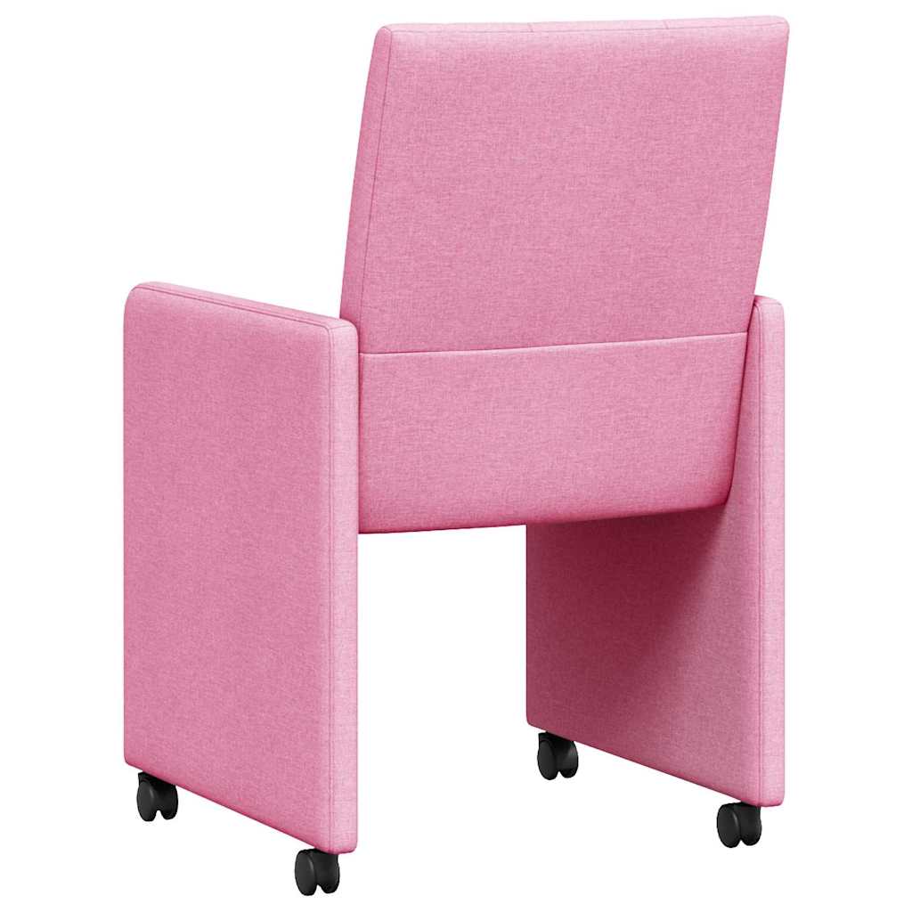 Blagovačke stolice s kotačima 2 pcs Ružičasta 58 x 65 x 94 cm