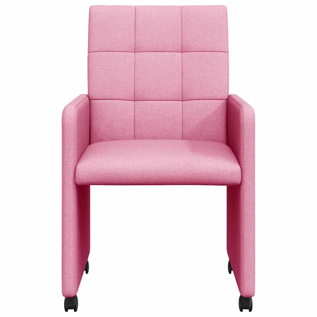 Blagovačke stolice s kotačima 2 pcs Ružičasta 58 x 65 x 94 cm