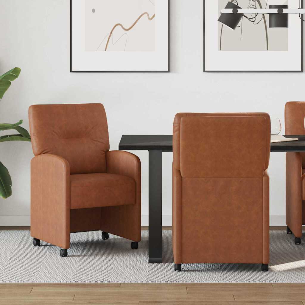 Blagovačke stolice s kotačima 2 pcs Smeđa 57 x 67 x 95 cm