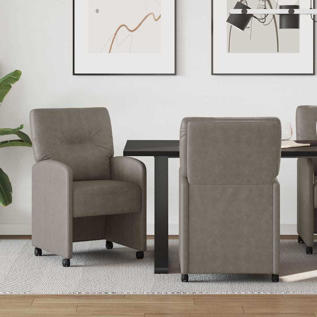 Blagovačke stolice s kotačima 2 pcs Siva 57 x 67 x 95 cm