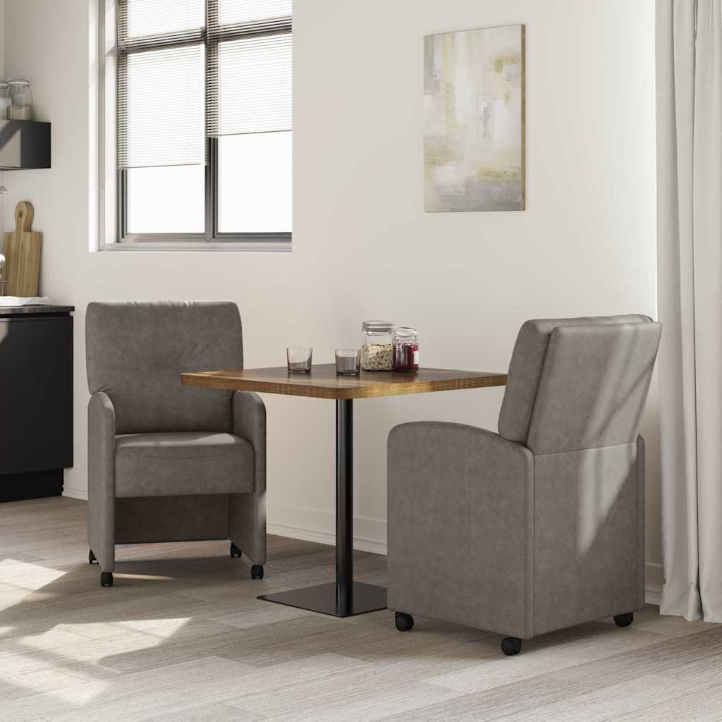 Blagovačke stolice s kotačima 2 pcs Siva 57 x 67 x 95 cm