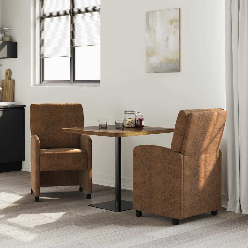Blagovačke stolice s kotačima 2 pcs Smeđa 57 x 67 x 95 cm