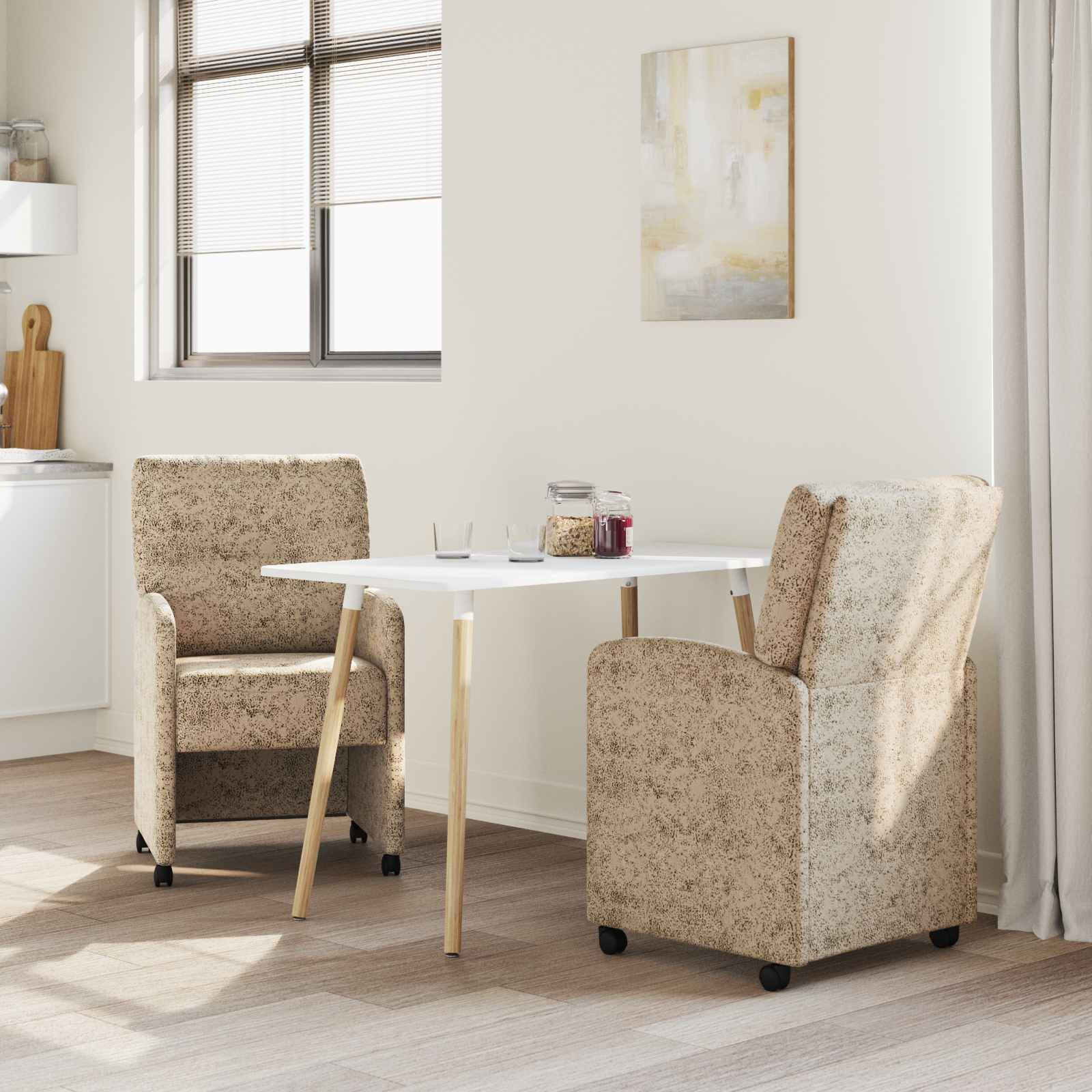 Blagovačke stolice s kotačima 2 pcs Svjetlosiva 57 x 67 x 95 cm