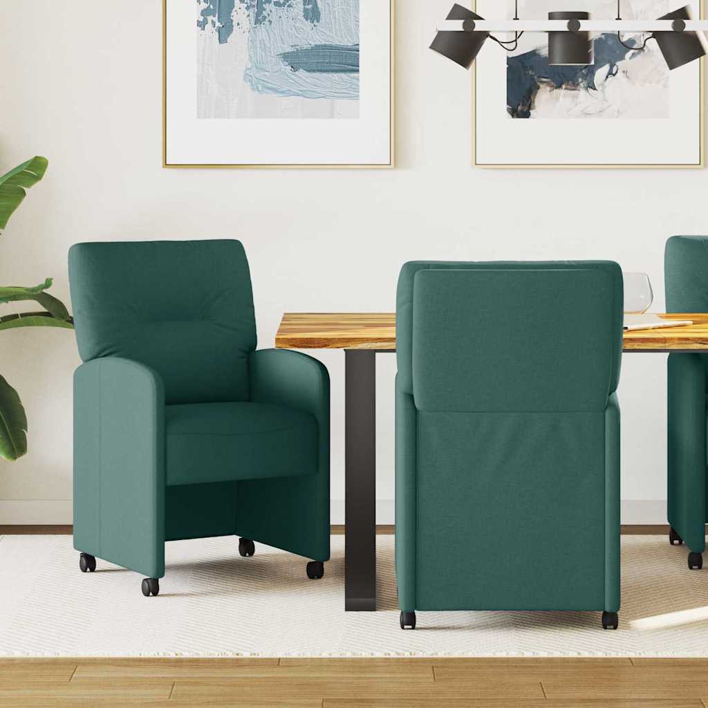 Blagovačke stolice s kotačima 2 pcs Tamnozelena 57 x 67 x 95 cm
