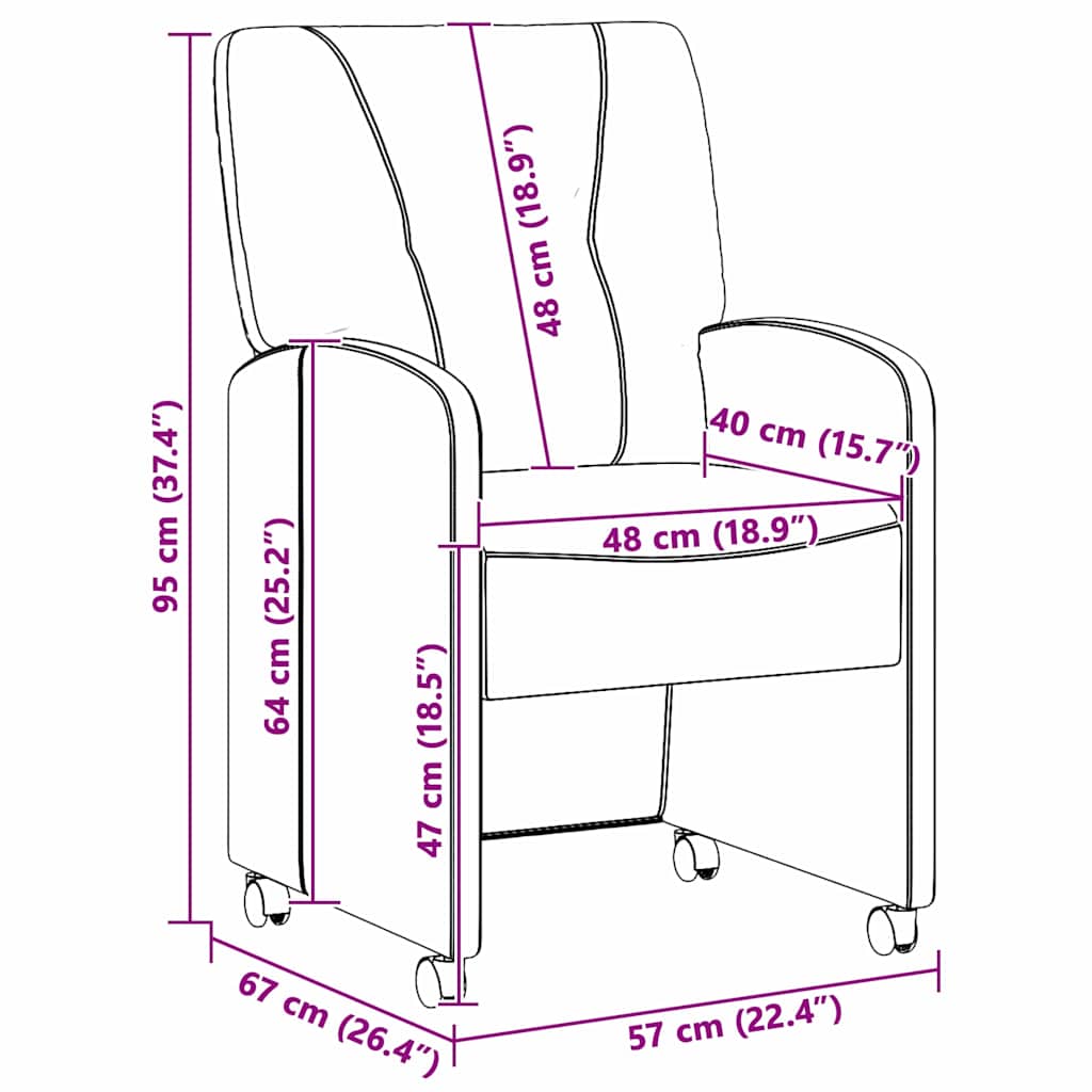 Blagovačke stolice s kotačima 2 pcs Tamnozelena 57 x 67 x 95 cm