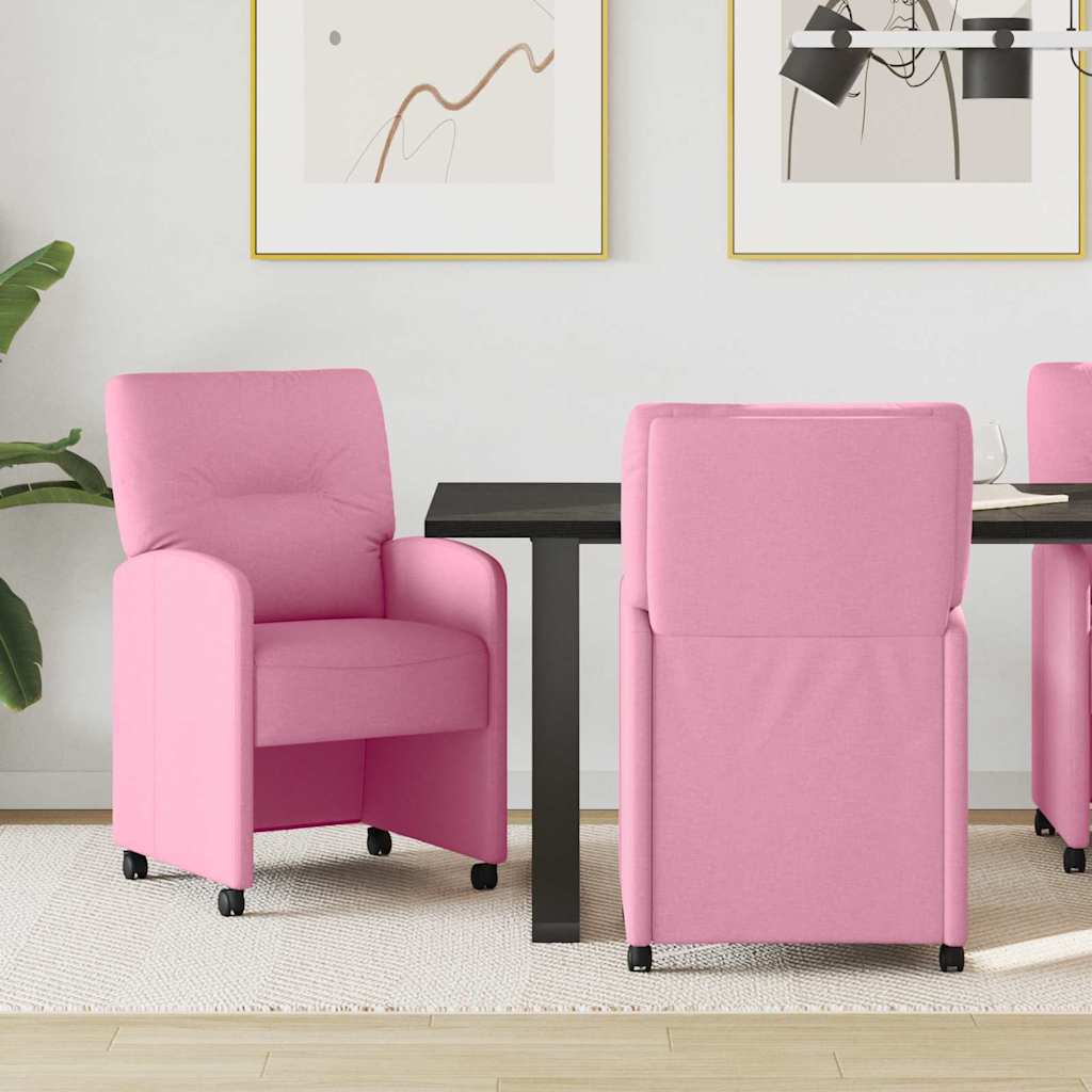 Blagovačke stolice s kotačima 2 pcs Ružičasta 57 x 67 x 95 cm