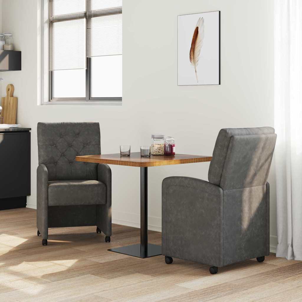 Blagovačke stolice s kotačima 2 pcs Crna 58 x 67 x 97 cm