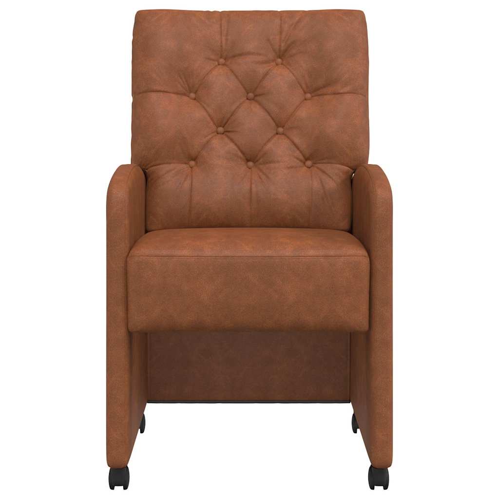 Blagovačke stolice s kotačima 2 pcs Smeđa 58 x 67 x 97 cm