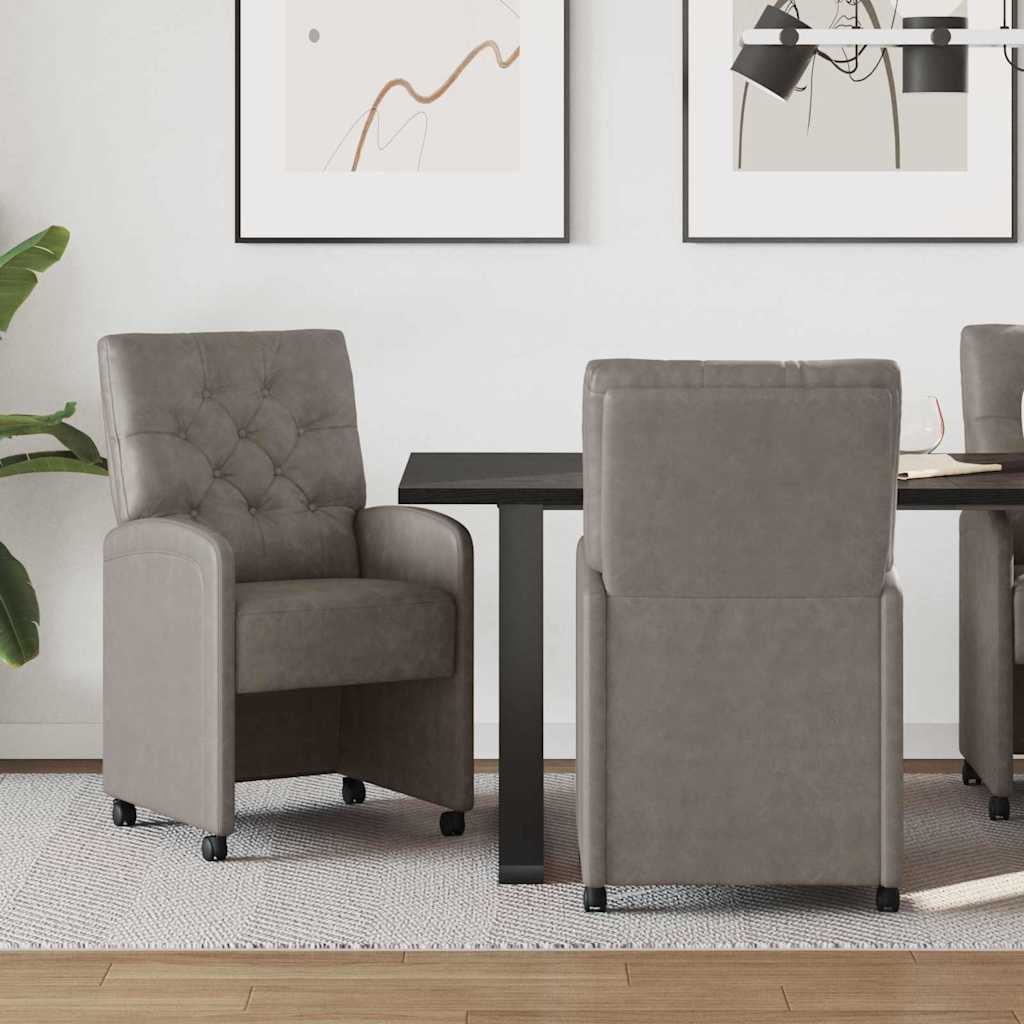 Blagovačke stolice s kotačima 2 pcs Siva 58 x 67 x 97 cm