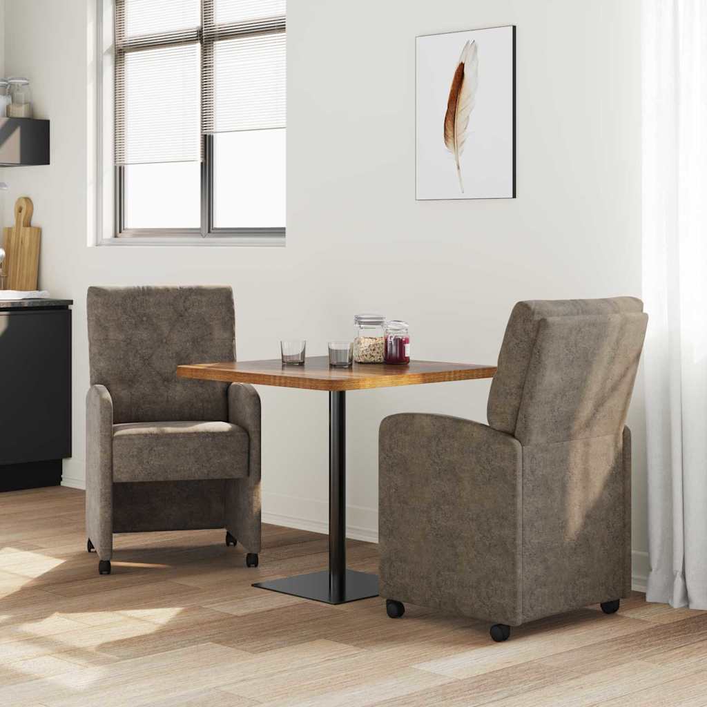 Blagovačke stolice s kotačima 2 pcs Tamno siva 58 x 67 x 97 cm