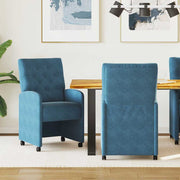 Blagovačke stolice s kotačima 2 pcs Plava 58 x 67 x 97 cm