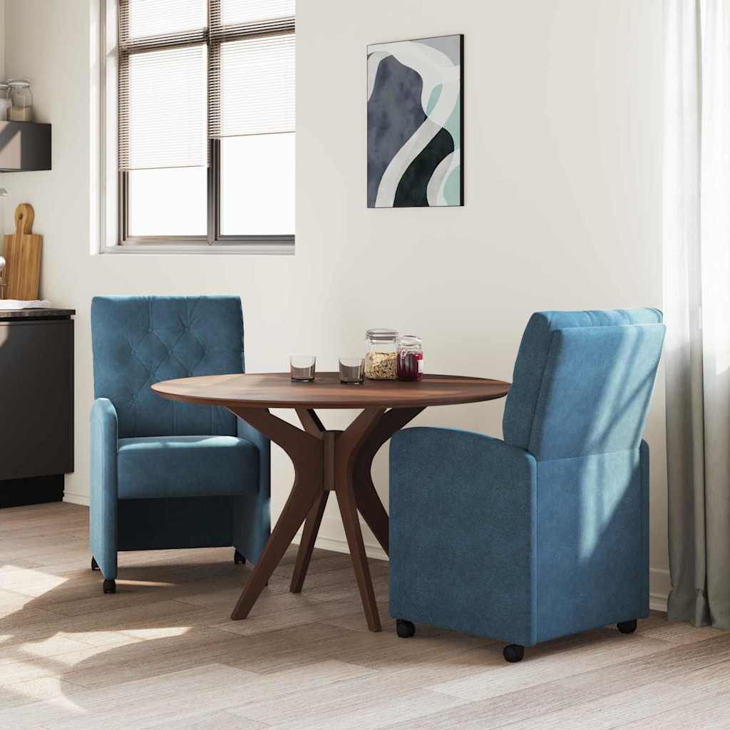 Blagovačke stolice s kotačima 2 pcs Plava 58 x 67 x 97 cm