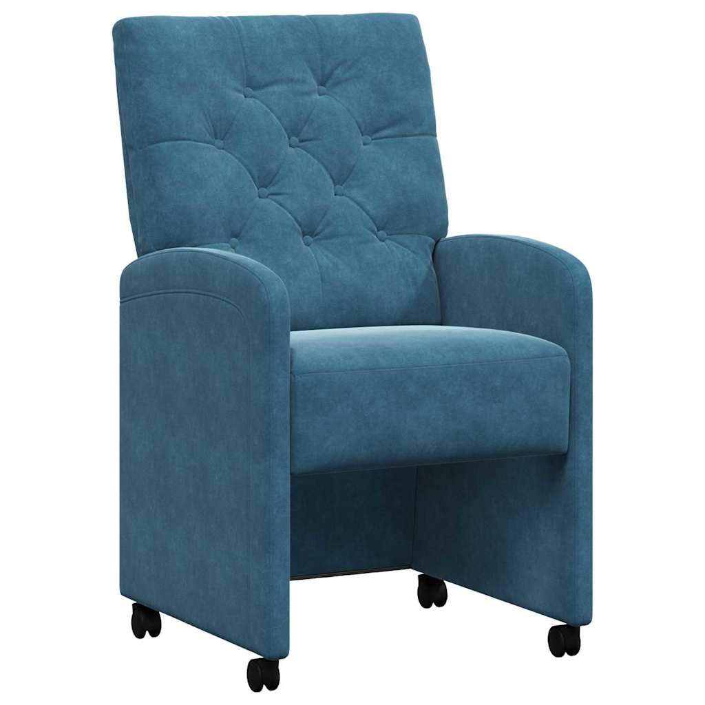 Blagovačke stolice s kotačima 2 pcs Plava 58 x 67 x 97 cm