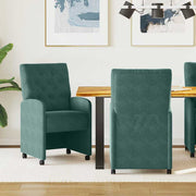 Blagovačke stolice s kotačima 2 pcs Tamnozelena 58 x 67 x 97 cm