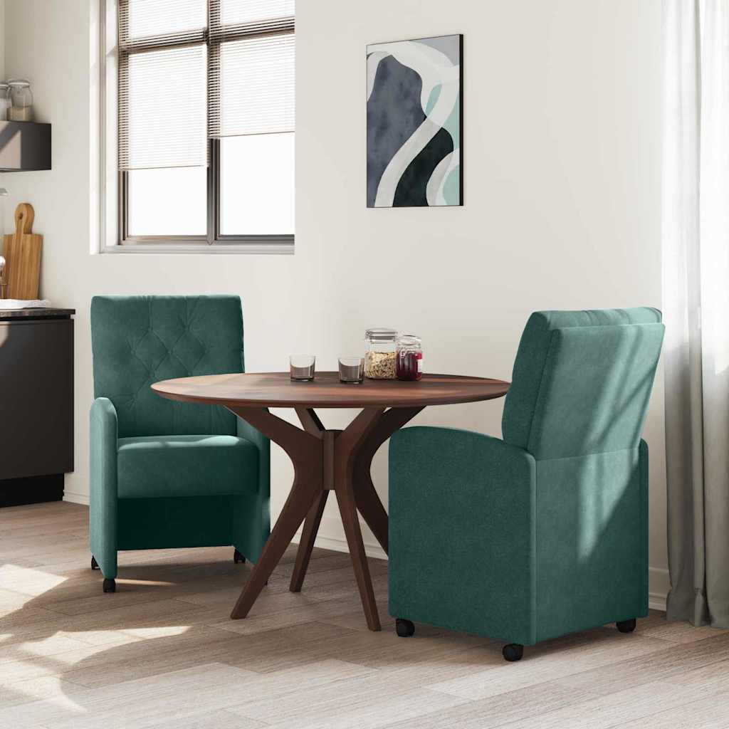 Blagovačke stolice s kotačima 2 pcs Tamnozelena 58 x 67 x 97 cm