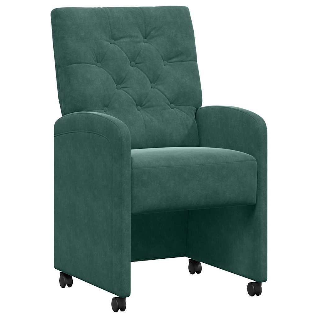 Blagovačke stolice s kotačima 2 pcs Tamnozelena 58 x 67 x 97 cm