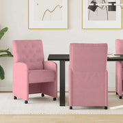 Blagovačke stolice s kotačima 2 pcs Ružičasta 58 x 67 x 97 cm