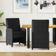 Blagovačke stolice s kotačima 2 pcs Crna 58 x 67 x 97 cm Baršun