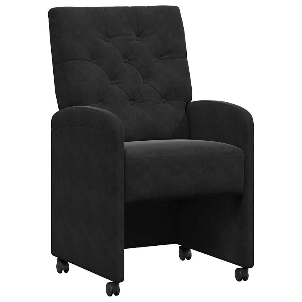 Blagovačke stolice s kotačima 2 pcs Crna 58 x 67 x 97 cm Baršun