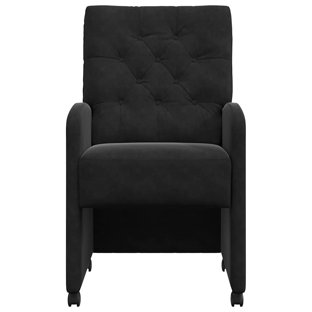 Blagovačke stolice s kotačima 2 pcs Crna 58 x 67 x 97 cm Baršun