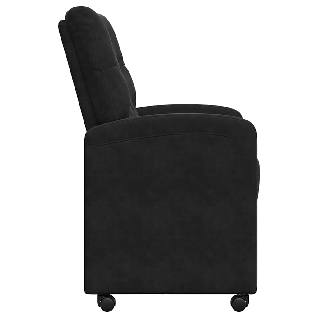 Blagovačke stolice s kotačima 2 pcs Crna 58 x 67 x 97 cm Baršun