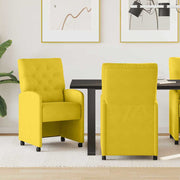 Blagovačke stolice s kotačima 2 pcs Žuta 58 x 67 x 97 cm Baršun