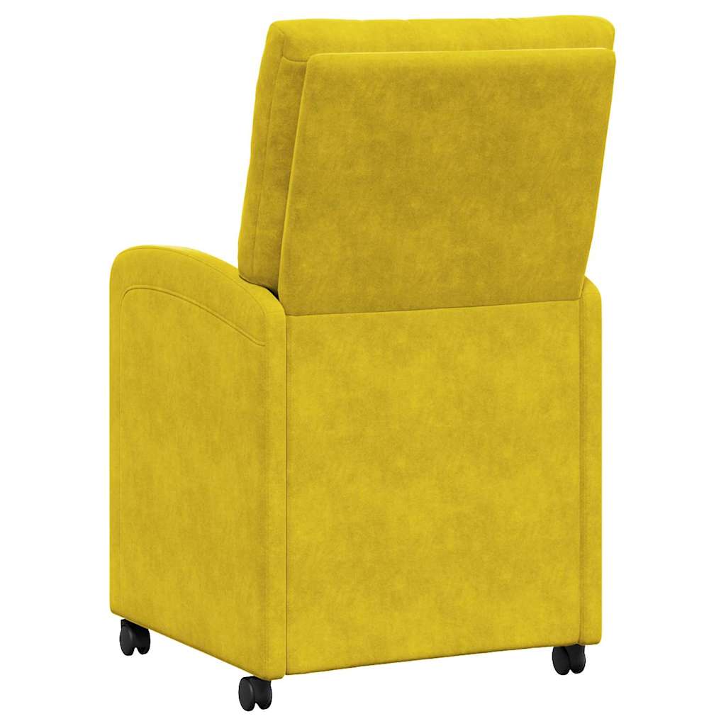 Blagovačke stolice s kotačima 2 pcs Žuta 58 x 67 x 97 cm Baršun